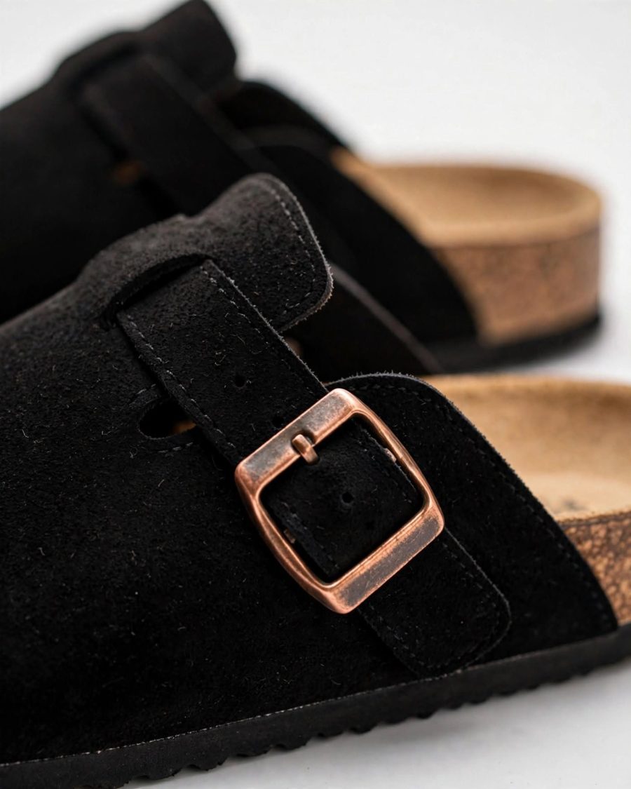Unisex Anatomik Taban Süet Terlik Siyah · Siyah