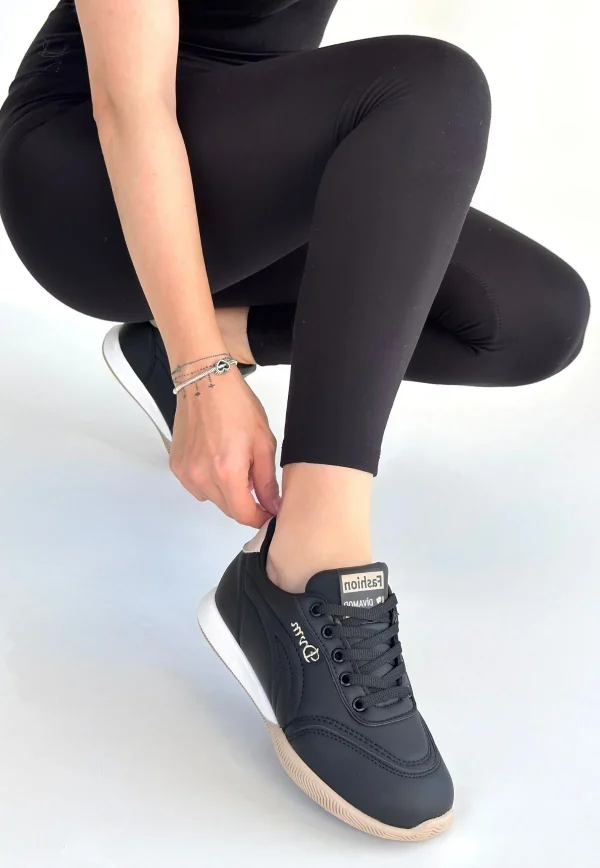 Cilt Bej Tabanlı Bağcıklı Spor Ayakkabı