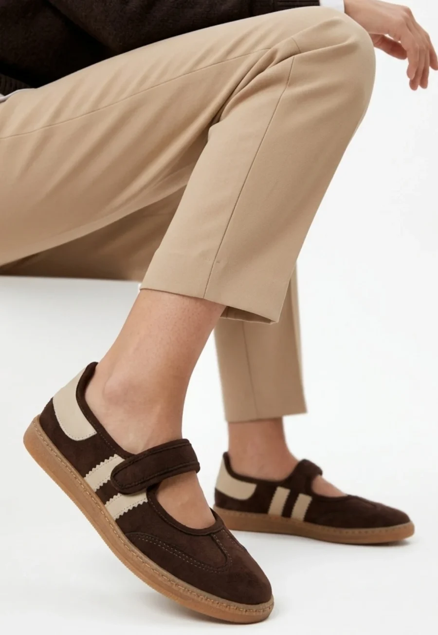 Cilt Cırt Cırtlı Babet Ayakkabı · Kahverengi