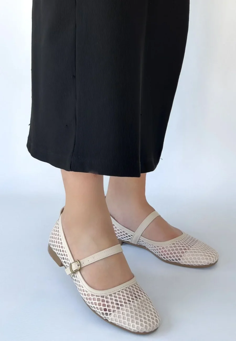 Cilt Fileli Babet Ayakkabı · Bej