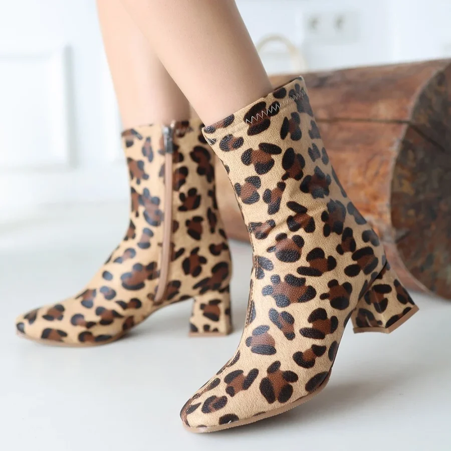Cilt Streç Topuklu Bot · Leopar · Leopar