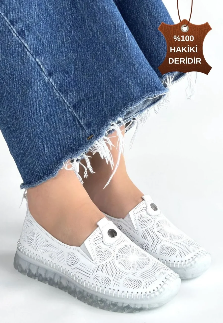 Deri Spor Ayakkabı · Beyaz
