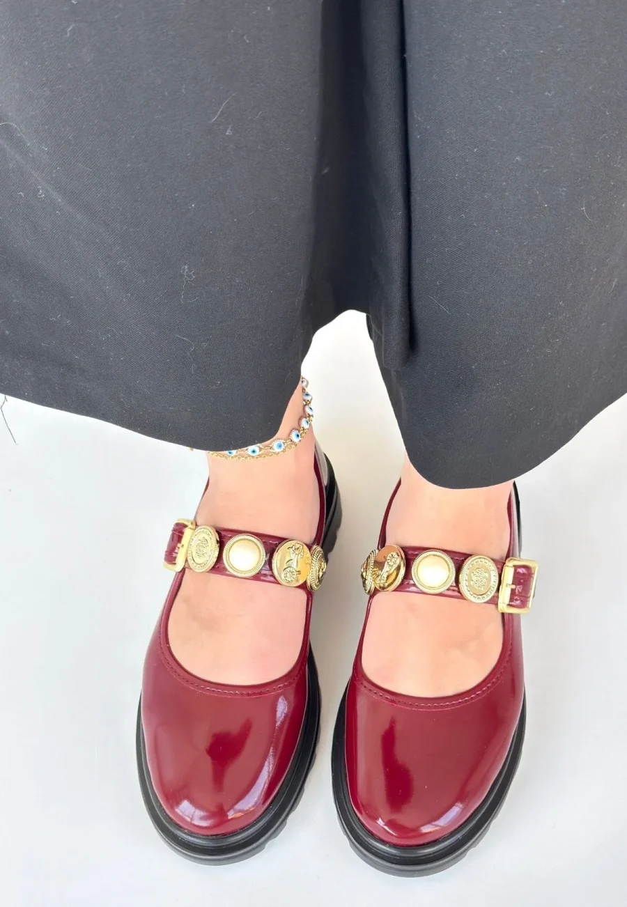 Rugan Oxford Ayakkabı · Bordo