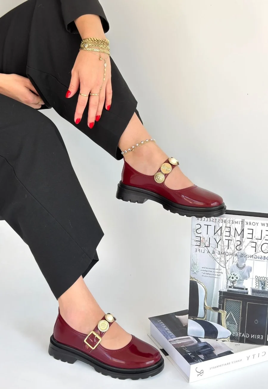 Rugan Oxford Ayakkabı · Bordo