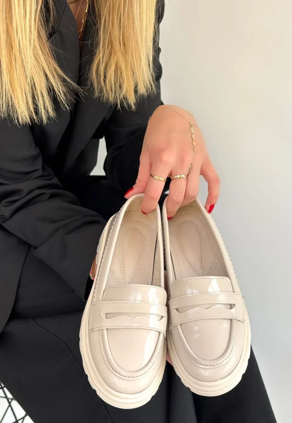Rugan Oxford Ayakkabı · Bej