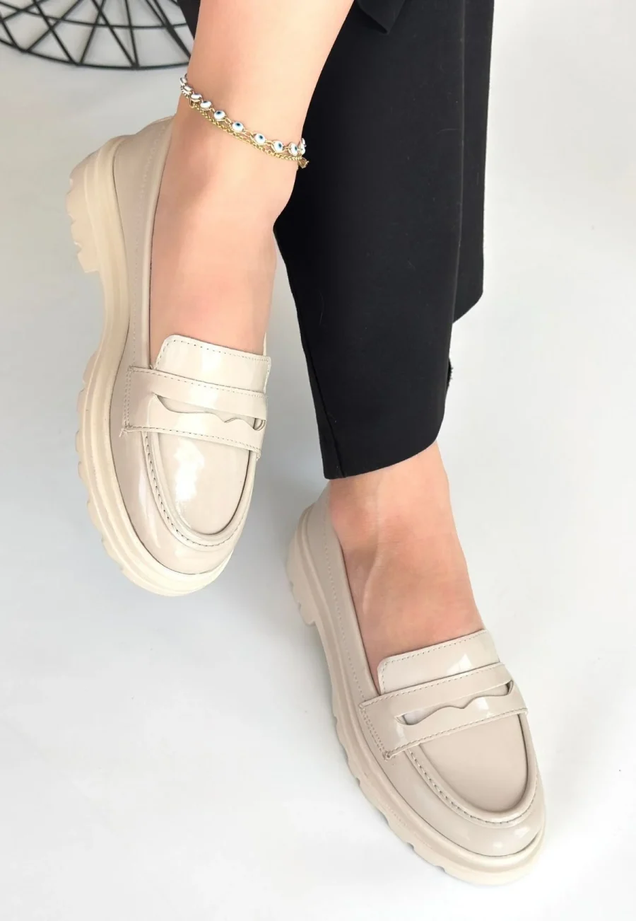 Rugan Oxford Ayakkabı · Bej · Bej