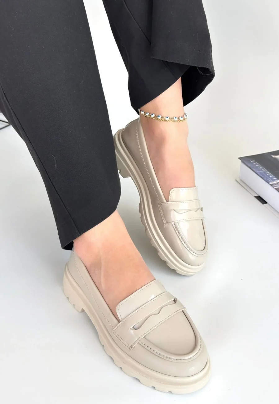 Rugan Oxford Ayakkabı · Bej · Bej