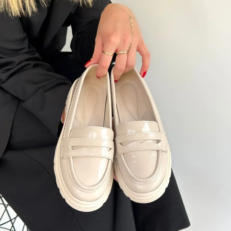 Rugan Oxford Ayakkabı · Bej · Bej