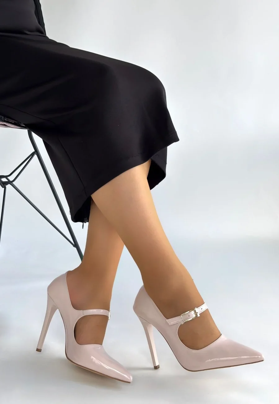 Rugan Stiletto Ayakkabı · Bej