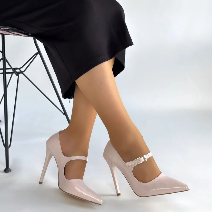 Rugan Stiletto Ayakkabı · Bej
