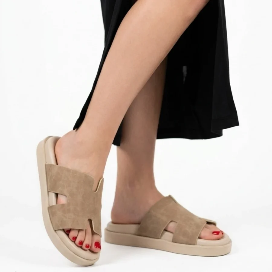 Süet Terlik · Bej